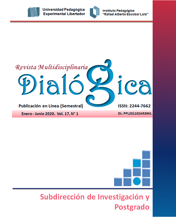 					View Vol. 17 No. 1 (2020): Dialógica Revista Multidisciplinaria Enero - Junio 2020 Vol. 17, N° 1
				