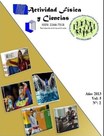 					Ver Vol. 5 Núm. 2 (2013): La actividad física, la salud, el deporte y las ciencias aplicadas. ISSN (digital) 2244-7318
				
