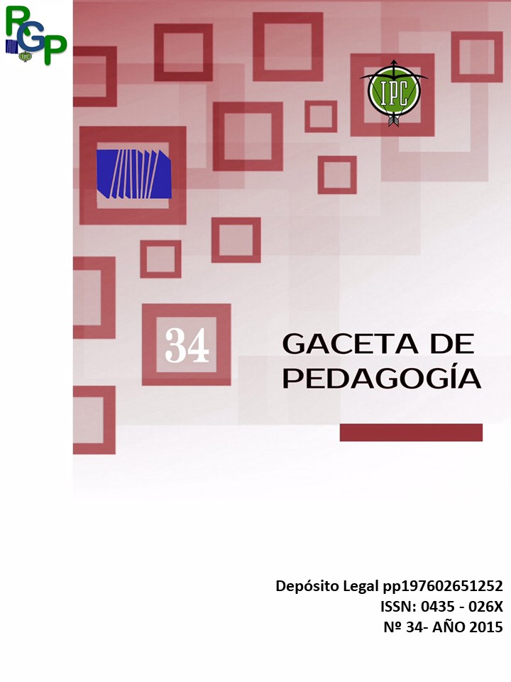 					Ver Núm. 34 (2015): GACETA DE PEDAGOGÍA
				