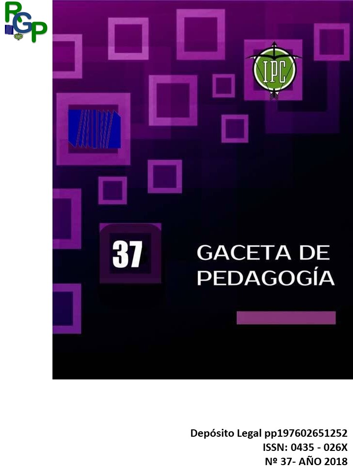 					Ver Núm. 37 (2018): GACETA DE PEDAGOGÍA
				