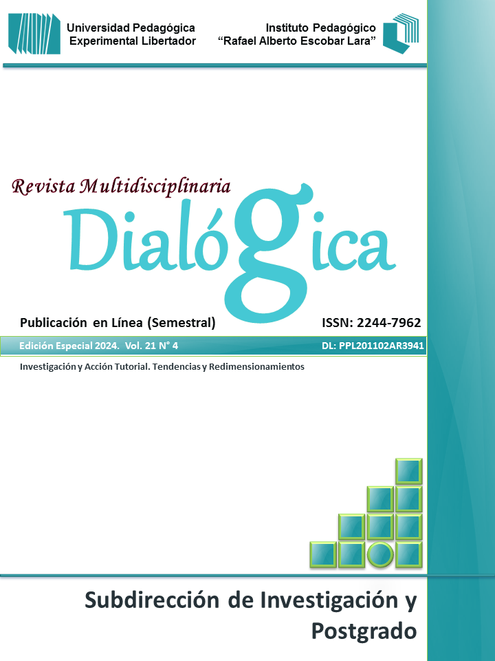 					Ver Vol. 21 Núm. 4 (2024): Dialógica, Revista Multidisciplinaria. Edición Especial: Investigación y Acción Tutorial. Tendencias y Redimensionamientos 2024, Vol. 21 Nº 4
				